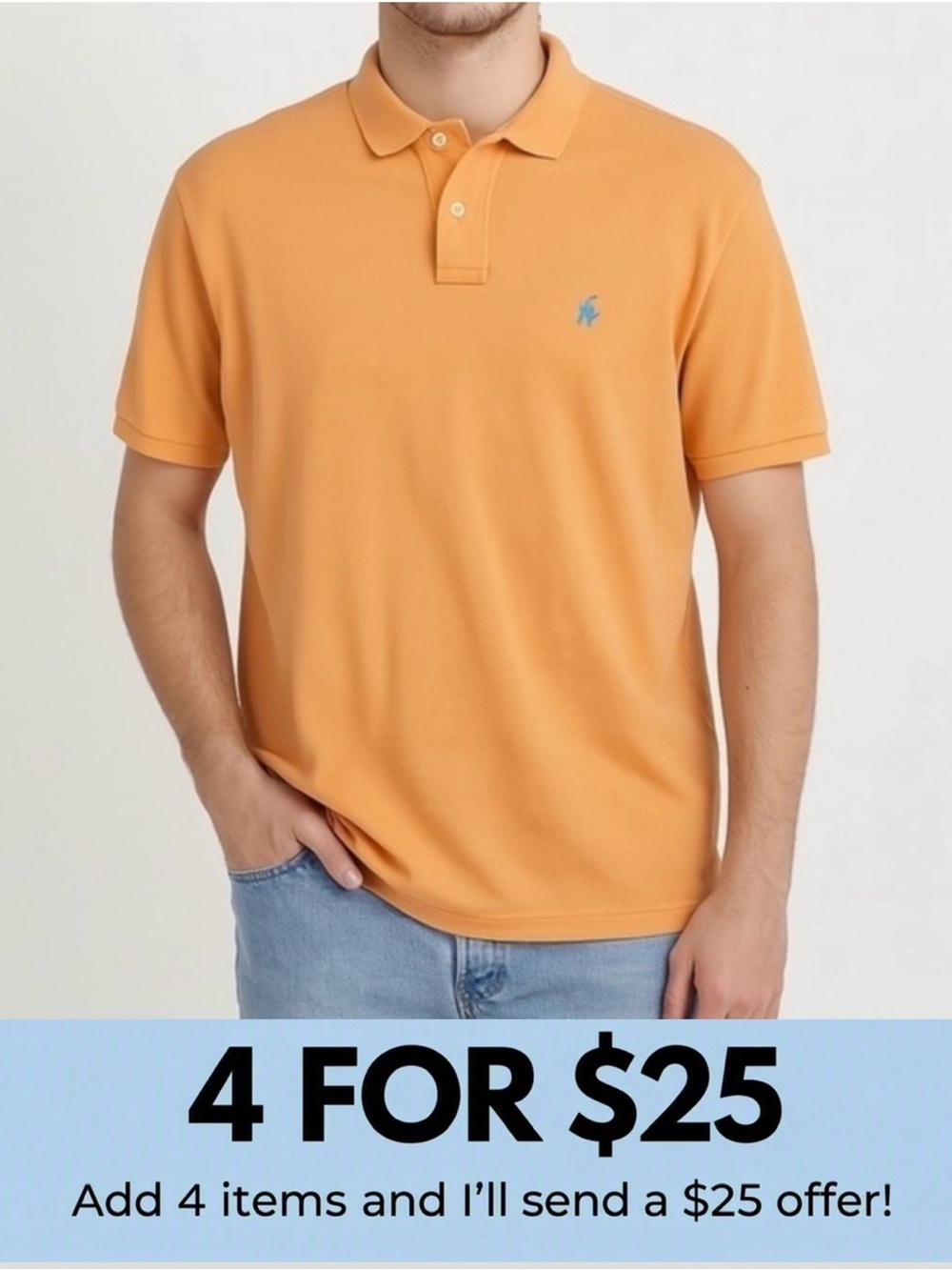 U.S. Polo Assn. Men's Light Orange Polo Size Medium